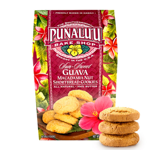 Punalu'u Bakery Gourmet Guava Macadamia Nut Shortbread Cookies