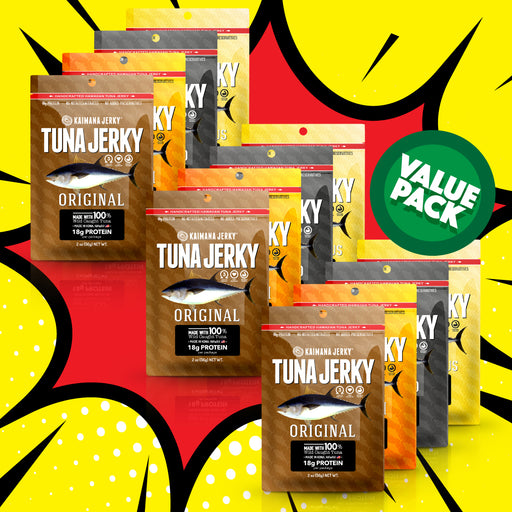 Kaimana Jerky - Triple Combo Pack 12 bags of assorted Tuna Jerky