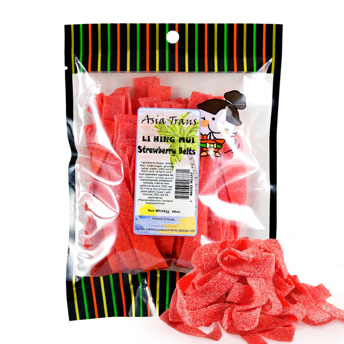 Li Hing Mui Strawberry Belts - 10 oz (Pack of 3)