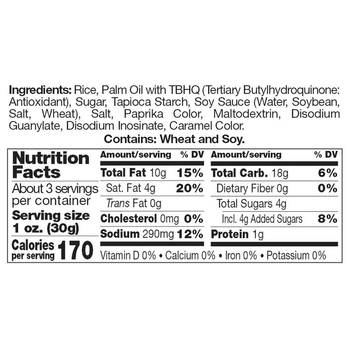 Enjoy Shoyu Age Arare - 3.8 oz or 7 oz nutrition facts