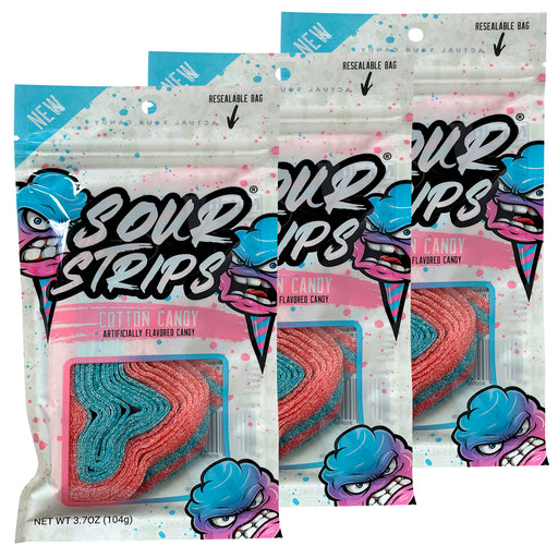 Cotton Candy Sour Strips - 3-pack