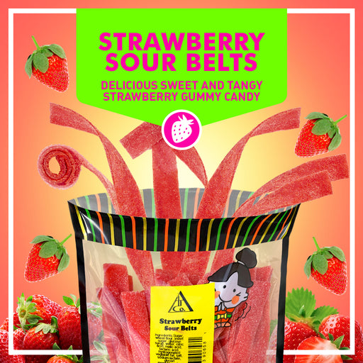 Strawberry Sour Belts - 10 oz