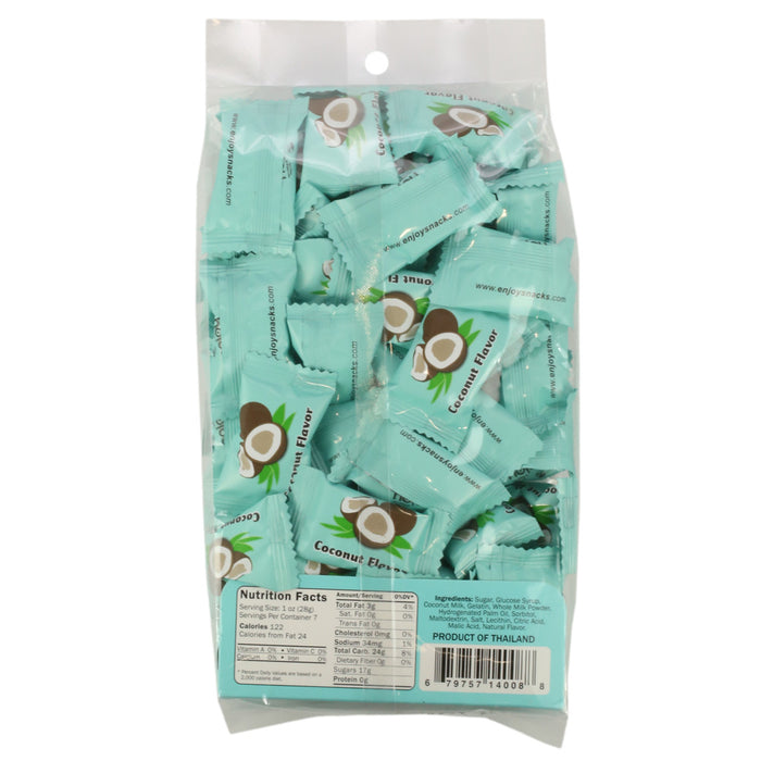 Enjoy Brand Chewy Coconut Candy back of bag
