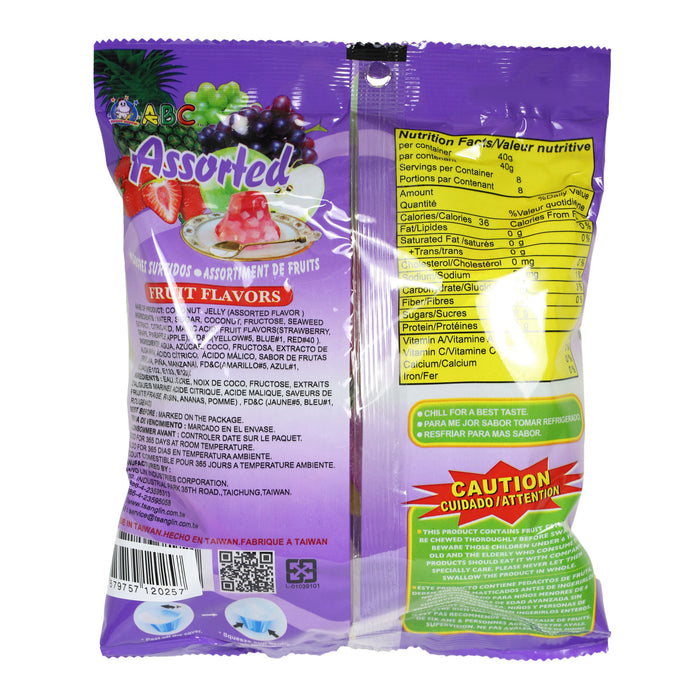 Assorted Fruit Bites Flavored Jelly Cups Back of Bag