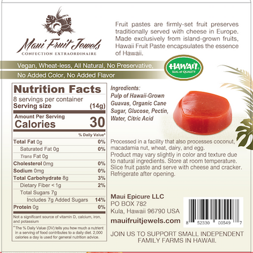 Maui Fruit Jewels Guava Fruit Paste